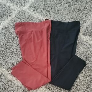 Girls DriFit Leggings - Black and Rust